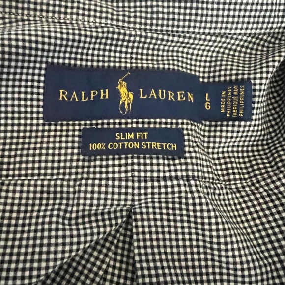 Polo Ralph Lauren button shit slim fit Gingham Stretch Poplin Shirt - Picture 11 of 11